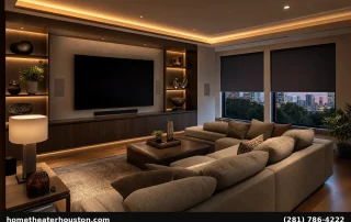 Media room design Houston home interior