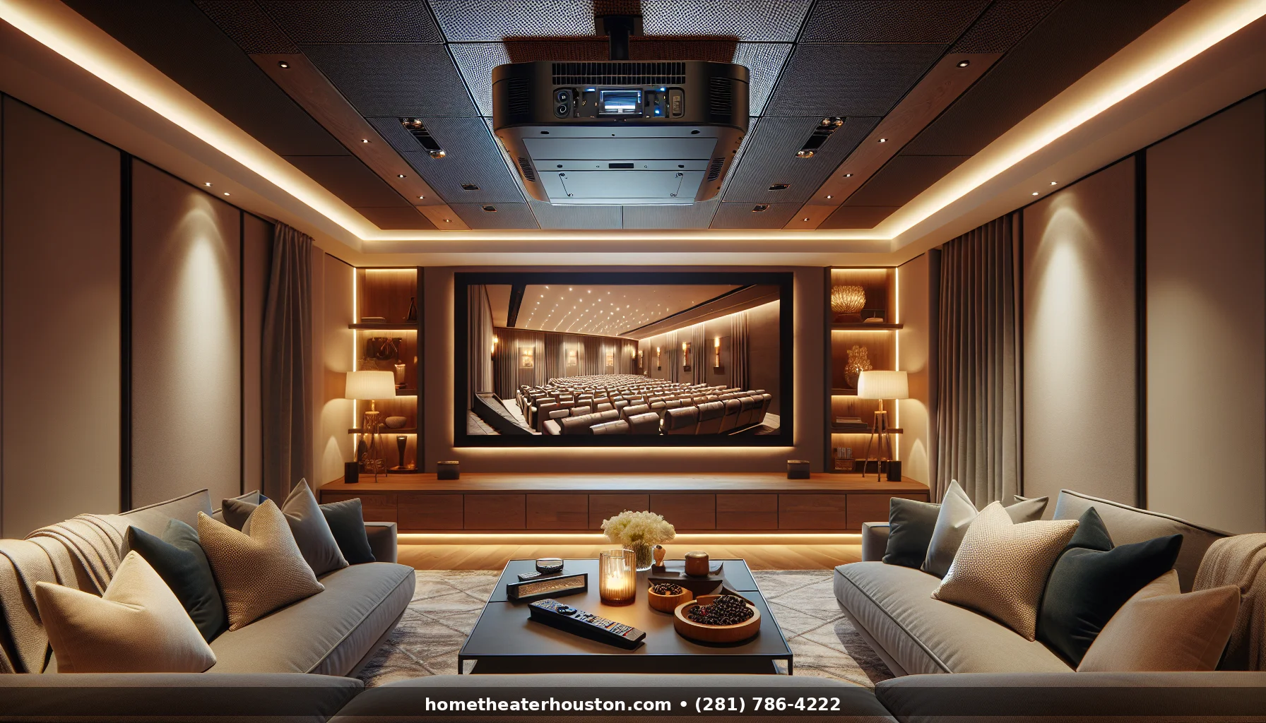 projector screen types Houston motorized installation