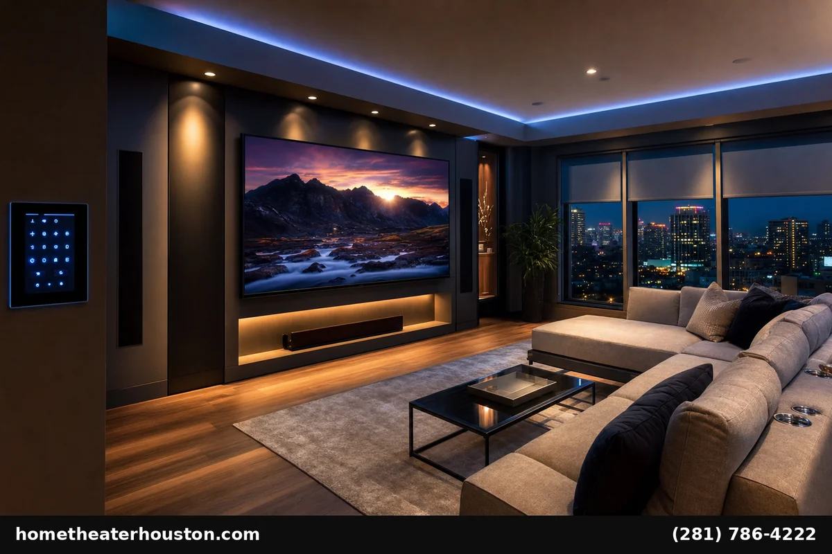 Smart home theater integration Houston room