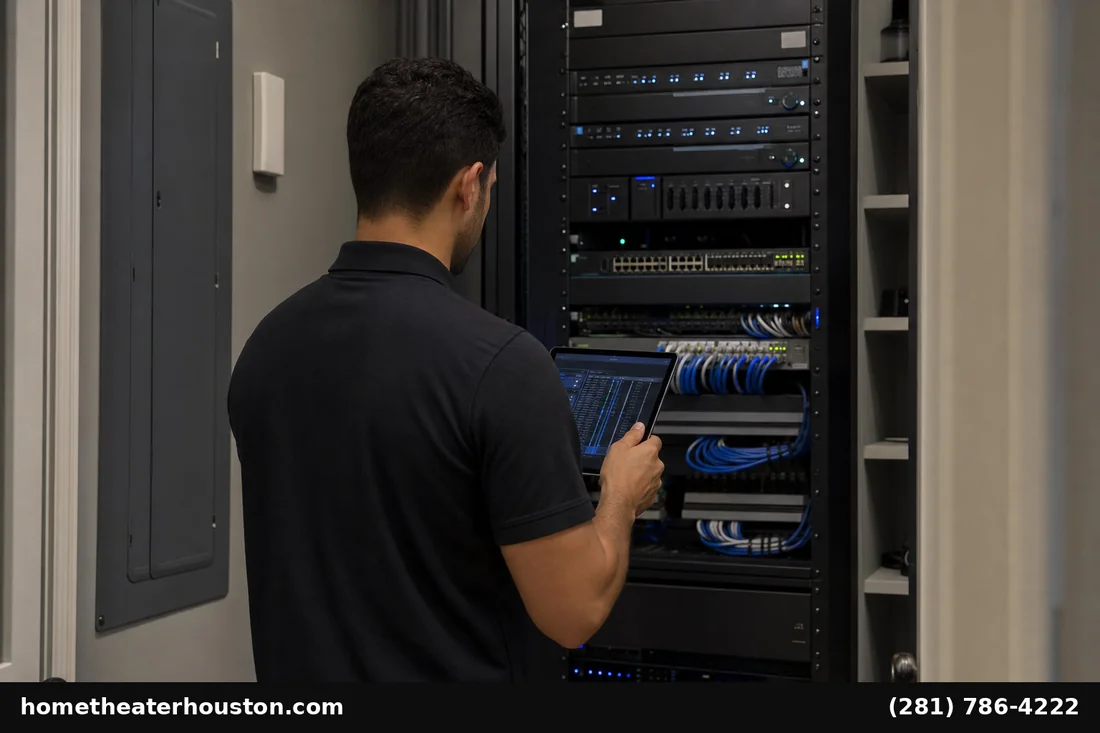 AV integrator programming smart home rack Houston