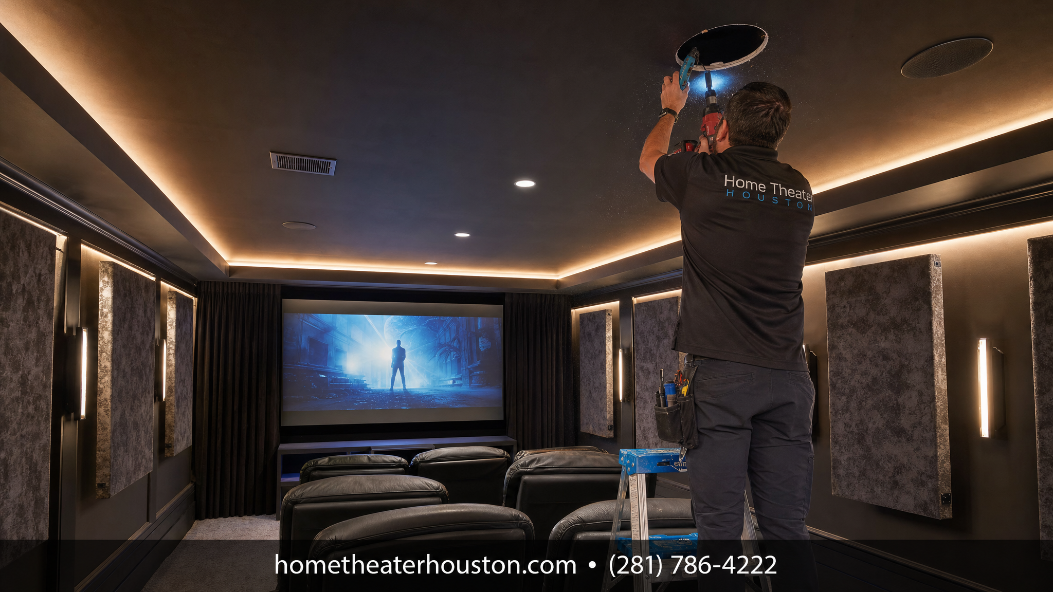 ceiling speaker installation Houston home theater