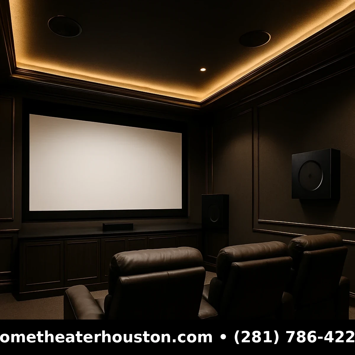 Sonos Amp home theater setup in a Houston media room
